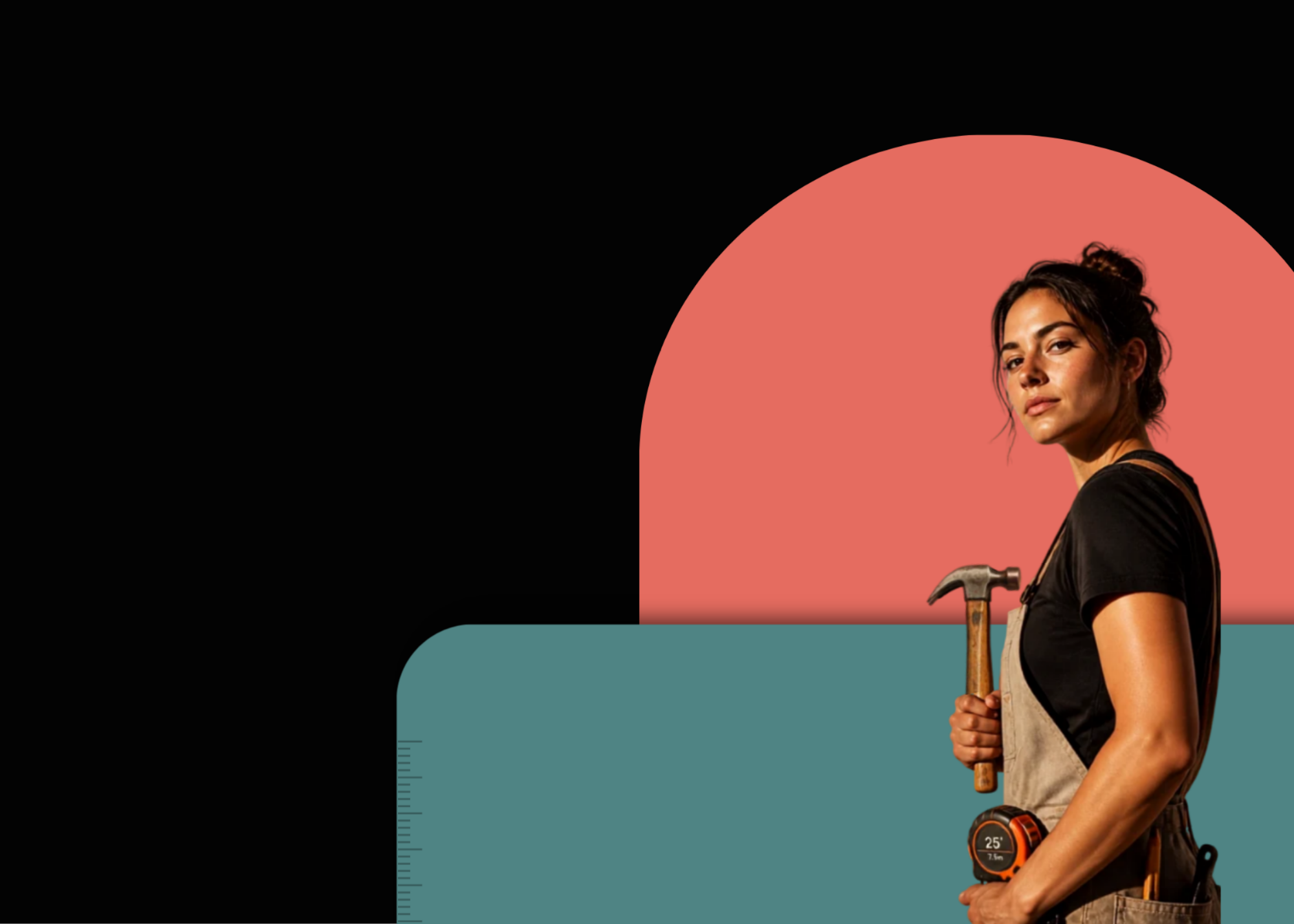 Jasmin von Jeannie and the Goliath mit Hammer und Maßband
